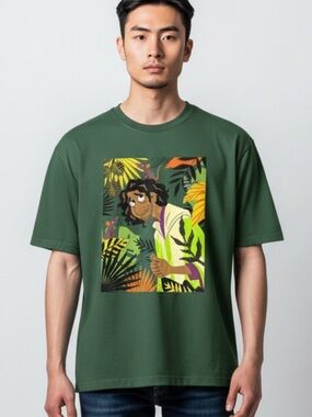 DISNEY ENCANTO BRUNO MADRIGAL Men 100% Organic Cotton TShirt DarkGreen L/XXL NWT